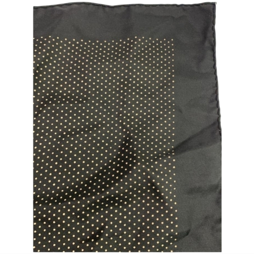 HERMES PARIS Lord y Taylor 100% Silk Polka Dot Pocket Scarf, Hand-Rolled Edges - Picture 7 of 7
